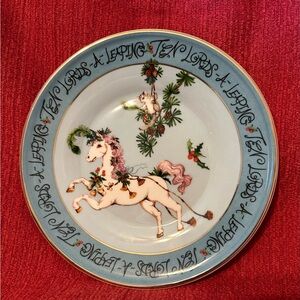 Anthropologie 12 Days Of Christmas Plates  # 10 Ten Lords a Leaping - Un…